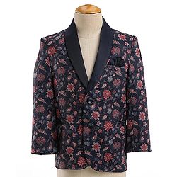 Babyhug Cotton Full Sleeves Party Wear Stretch Fit Suit With Blazer Floral Printed - Blue