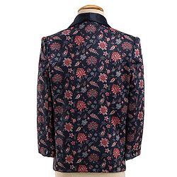 Babyhug Cotton Full Sleeves Party Wear Stretch Fit Suit With Blazer Floral Printed - Blue