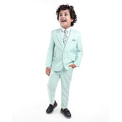 Babyhug Full Sleeves Classic Stretch Fit Party Suit Bow - Mint