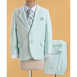 Babyhug Full Sleeves Classic Stretch Fit Party Suit Bow - Mint