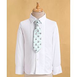 Babyhug Full Sleeves Classic Stretch Fit Party Suit Bow - Mint