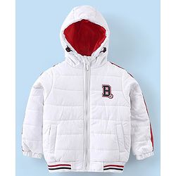 Babyhug Full Sleeves Hoodie With Text Print - White
