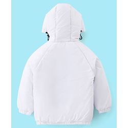 Babyhug Full Sleeves Hoodie With Colour Block Pattern - Red White & Grey