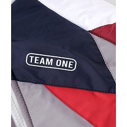 Babyhug Full Sleeves Hoodie With Colour Block Pattern - Red White & Grey