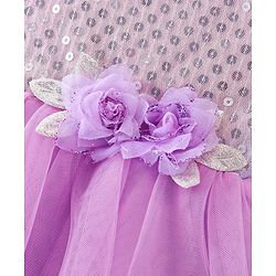 Babyhug Sleeveless Party Frock with Sequin Detailing - Lavender
