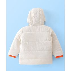 Babyhug Full Sleeves Hoodie Solid Color - Custard