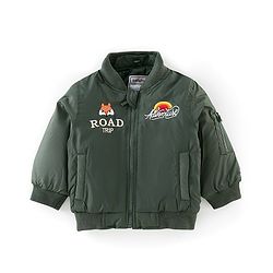 Babyhug Full Sleeves Woven Jacket with Detachable Hood - Olive