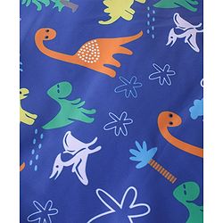 Babyhug Full Sleeves Padded & Hooded Jacket Dino Print- Blue
