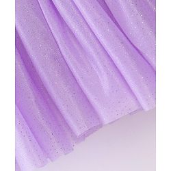 Babyhug Woven Sleeveless Glitter Georgette Party Frock & Floral Applique - Lavender
