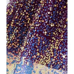 Babyhug Cap Sleeves All Over Sequin Embroidery Party Frock with Floral Corsage - Purple