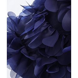 Babyhug Sleeveless 3D Petals Flare Flounce Party Frock with Floral Applique  - Navy Blue