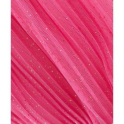 Babyhug Sleeveless Butterfly Foil Printed Party Frock with Floral Corsage - Magenta