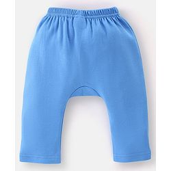 Babyhug Cotton Knit Full Length Diaper Pants With Zebra Print Pack Of 3 - White Orange & Blue