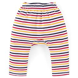 Babyhug Interlock Cotton Knit Full Length Diaper Pants Teddy Print Pack of 3 - Red & Yellow