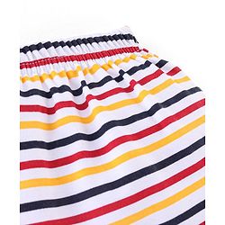 Babyhug Interlock Cotton Knit Full Length Diaper Pants Teddy Print Pack of 3 - Red & Yellow