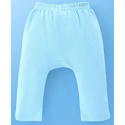 Babyhug Cotton Knit Full Length Diaper Pants Stripes & Tiger Print Pack Of 3 - White & Blue