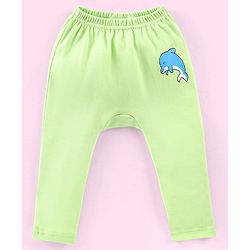 Babyhug Cotton Full Length Diaper Pants Stripes & Dolphin Print Pack of 3- Blue Green & Orange