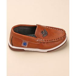 Cute Walk by Babyhug Formal & Partywear Slip On Shoes with Applique - Brown