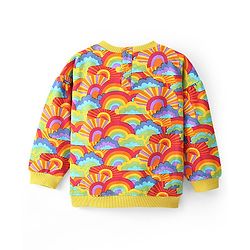 Babyhug Cotton Knit Full Sleeves Sweatshirt With Text Embroidery & Sequins Detailing - Multicolour