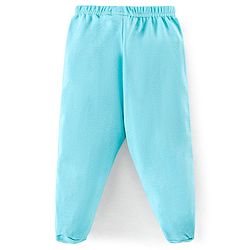 Babyhug Cotton Booties Pant Striped & Tiger Print Pack of 3 - Blue & White