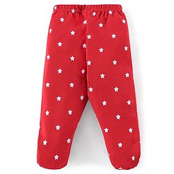 Babyhug Cotton Booties Pant Striped & Star Print Pack of 3 - Blue & Red