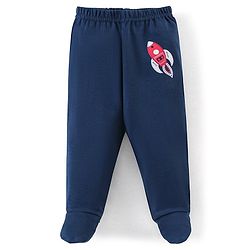 Babyhug Cotton Booties Pant Striped & Star Print Pack of 3 - Blue & Red