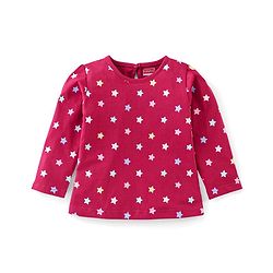 Babyhug Cotton Full Sleeves Night Suit Stars Print- Pink