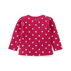 Babyhug Cotton Full Sleeves Night Suit Stars Print- Pink