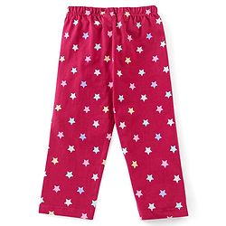 Babyhug Cotton Full Sleeves Night Suit Stars Print- Pink
