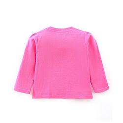 Babyhug Single Jersey Full Sleeves Night Suit Text & Floral Print - Pink & White
