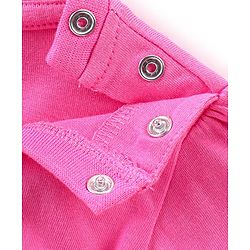 Babyhug Single Jersey Full Sleeves Night Suit Text & Floral Print - Pink & White