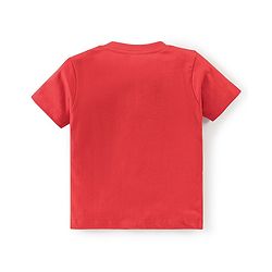 Babyhug Cotton Half Sleeves Night Suit Truck Print- Red & White