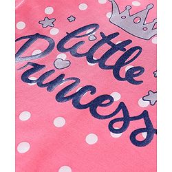 Babyhug Single Jersey Full Sleeves Night Suit Text Print - Pink