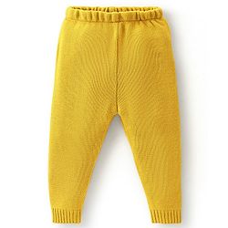 Babyhug Full Sleeves Baby Sweater Set Chevron Design - Mustard