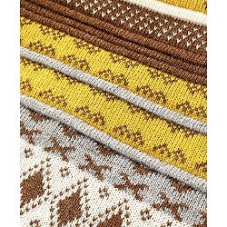 Babyhug Full Sleeves Baby Sweater Set Chevron Design - Mustard