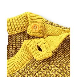 Babyhug Full Sleeves Baby Sweater Set Chevron Design - Mustard