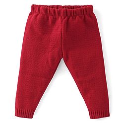 Babyhug Full Sleeves Christmas Theme Design Sweater Set - Red