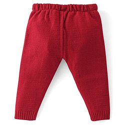 Babyhug Full Sleeves Christmas Theme Design Sweater Set - Red