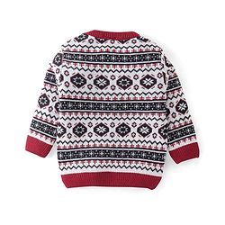 Babyhug Full Sleeves Baby Sweater Set - Red