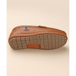 Cute Walk by Babyhug Slip On Solid Formal & Partywear Shoes with Applique - Camel Brown