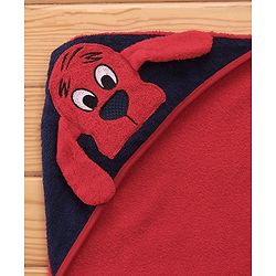 Babyhug Terry Woven Towel with Hood L 76 X B 76 cm - Red