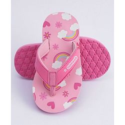 Cute Walk by Babyhug Flip Flops Rainbow Print - Pink