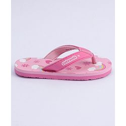 Cute Walk by Babyhug Flip Flops Rainbow Print - Pink