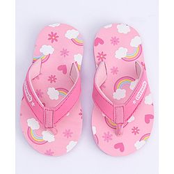 Cute Walk by Babyhug Flip Flops Rainbow Print - Pink