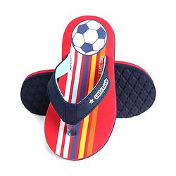 Cute Walk by Babyhug Slip On Style Flip Flops Football Print - Red