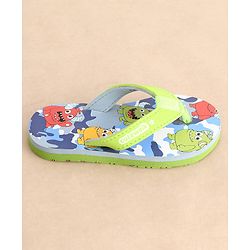 Cute Walk by Babyhug Flip Flops Monster Print - Green