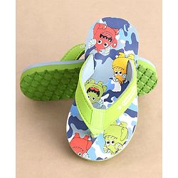 Cute Walk by Babyhug Flip Flops Monster Print - Green