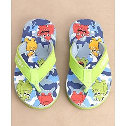 Cute Walk by Babyhug Flip Flops Monster Print - Green