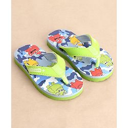 Cute Walk by Babyhug Flip Flops Monster Print - Green