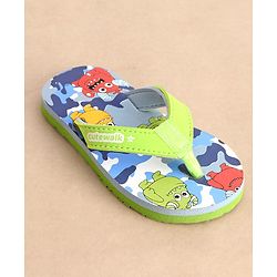 Cute Walk by Babyhug Flip Flops Monster Print - Green